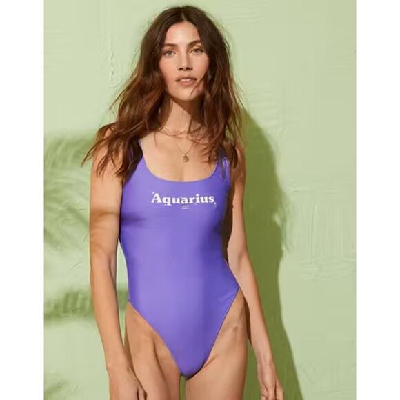 NWT Aerie Astrology Babewatch Cheekiest One Piece Swimsuit Beach Surf Size M - Picture 1 of 4